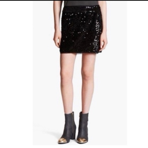 Zadig & Voltaire Virginia Grunge Sequin Mini Skirt - Picture 4 of 10